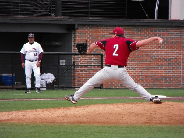 Josh Storm throws in an elimination game against ULM in 2009.